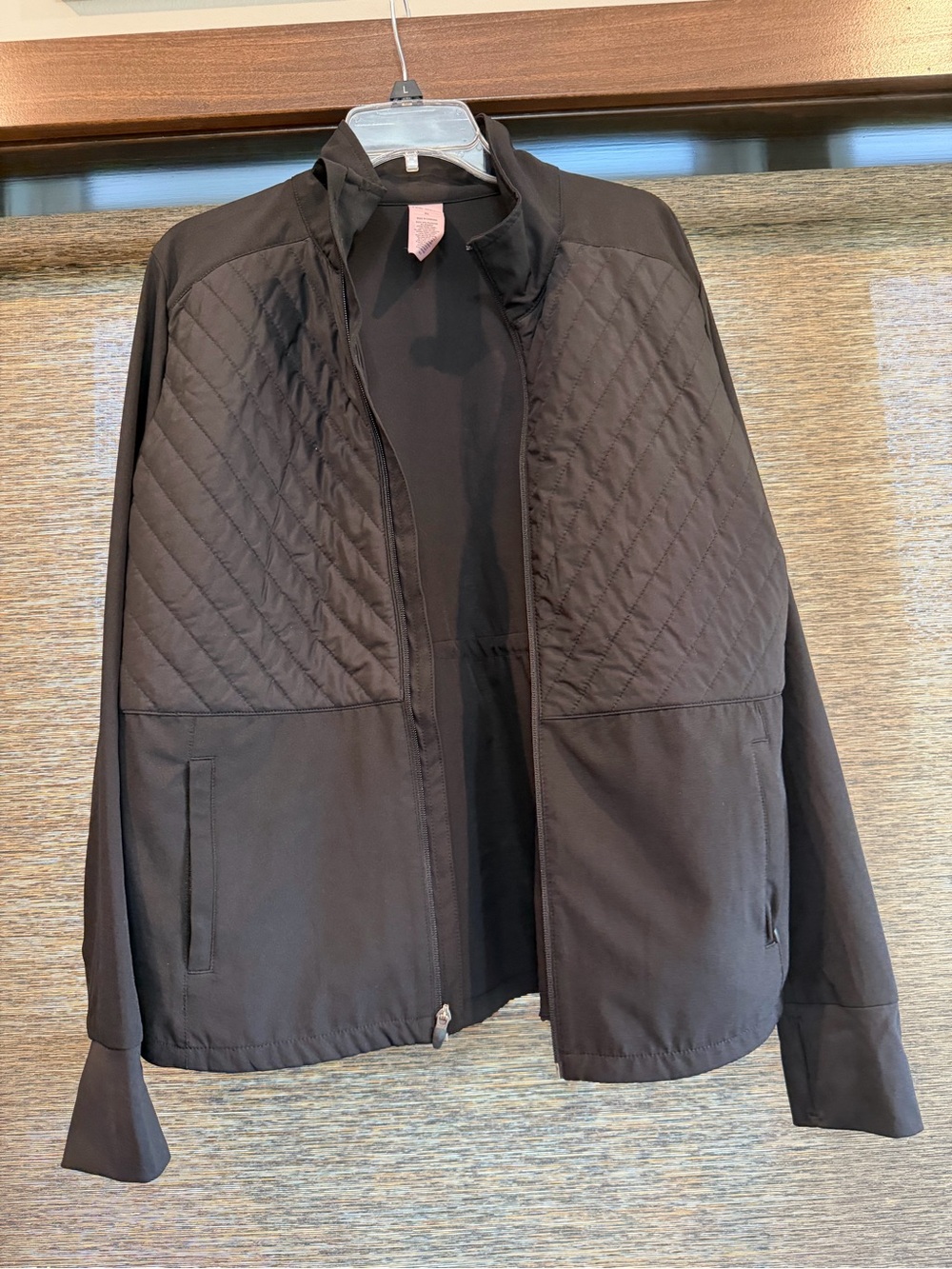 tek gear Black Quilted-Front Lightweight Utility Jacket